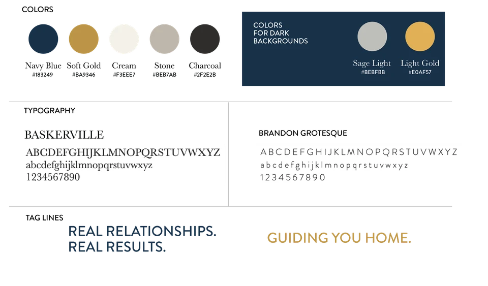 Brand system / Color, typography, and verbal signatures.