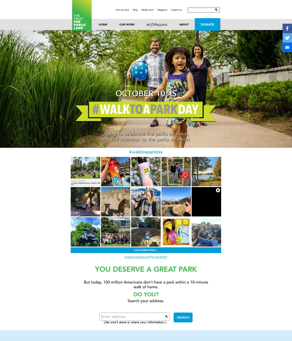 Program-based campaigns / National Walk to a Park Day.